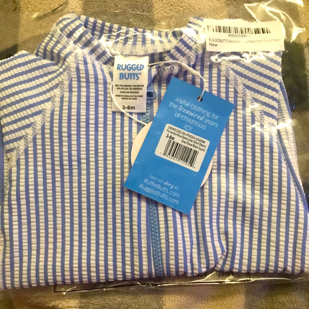 NWT Rufflebutts/Ruggedbutts baby boy rashguard one piece